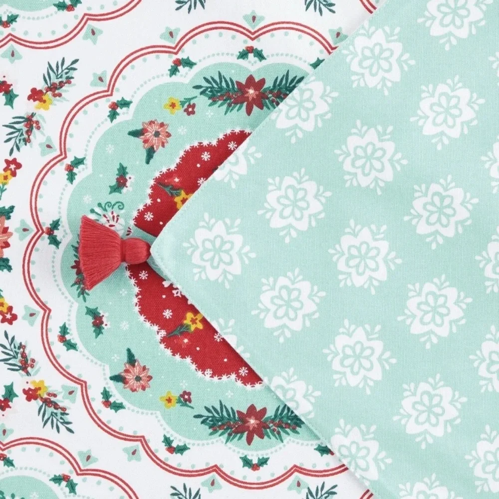 New Pioneer Woman Mazie Bird‎ Holiday Table Runner red jadeite green